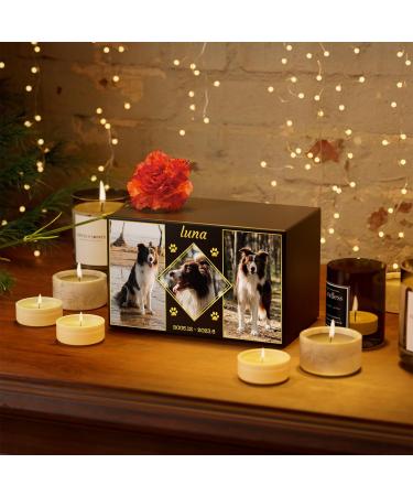 Bemaystar Personalized Pet Urns for Dogs Ashes - Custom Wooden Box with Photo for Pet Memorial Keepsake Photo Box Pet Cremation Urn Sympathy Gift for Pet Lovers Suitable for Weights Up to 56 lbs S(56 Pound) Custom 3 Photos - Buy Online on GoSupps.com