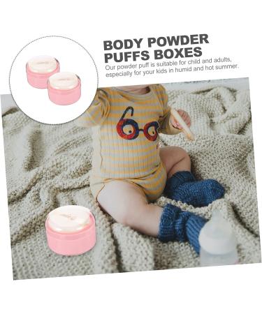 GLSTOY 2pcs Pink Baby Powder Puff Box - Body Powder Container Set for Loose Powder - Synthetic Sponge Compact - Body Powder Puff and Container - Buy Online on GoSupps.com