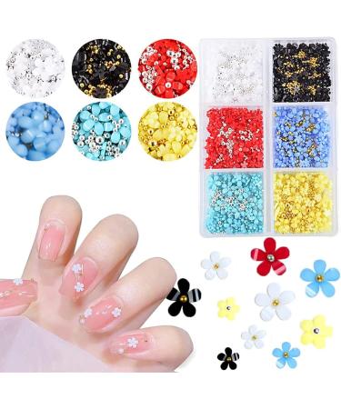 2 Boxes Nail Flowers 3D Nail Rhinestone Flower Flower Nail Charms Resin with 12 Grids DIY Nail Art Decoration Rhinestones Decals for Nail Art Beauty - Buy Online on GoSupps.com