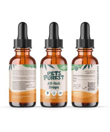 Pets Purest All Itch and Immunity Support Supplement Drops 50ml - Natural Skin Aid for Dogs & Cats - Paw Licking, Itchy Ears, Irritation, Watery Eyes - Buy Online on GoSupps.com