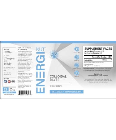 ENERGI Colloidal Silver Liquid Immune Support Supplement Immunity System Supplement for Adults and Kids Colloidal Silver Drops or Spray 8 Fl Oz Bottle - Buy Online on GoSupps.com