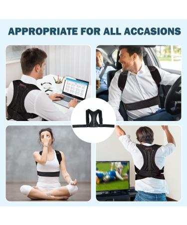 Kungfuren Posture Corrector Back Brace for Men and Women - Lower Back Pain Support Belt in Black XL (43-48) - Buy Online on GoSupps.com