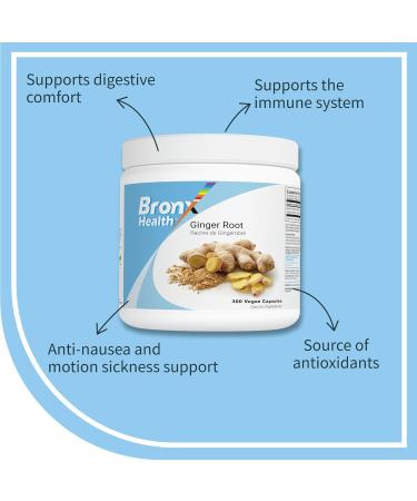 BRONX Ginger Root 1200mg Per Serving | 300 Capsules | Bulk Supplement - Buy Online on GoSupps.com