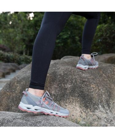 Auzons Women's Water Hiking Shoes - Pink, Size 8 | Quick Dry, Non-Slip Aqua Sneakers - Buy Online on GoSupps.com