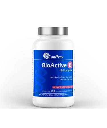 CanPrev BioActive B - B-Complex | 180 Vegetarian Capsules (Green capsules) | CanPrev Premium Natural Health Products 180 count (Pack of 1)