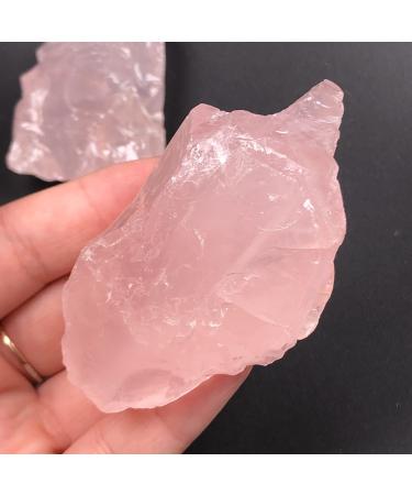 Home Decoration Natural Pink Rose Quartz Crystal Stone Rock Chips LuckyNatural Stones and Minerals th Decoration Stones ZJGIDTEM (Size : 90-100g)