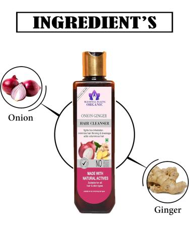 Blessfull Healing Organic Onion -Ginger Hair Cleanser | Shampoo 100 ML (Packing May Vary) 100 ml (Pack of 1) - Buy Online on GoSupps.com