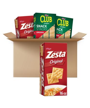 Kelloggs Club And Zesta Crackers, Soup Crackers, Party Snacks, Variety Pack (4 Boxes)