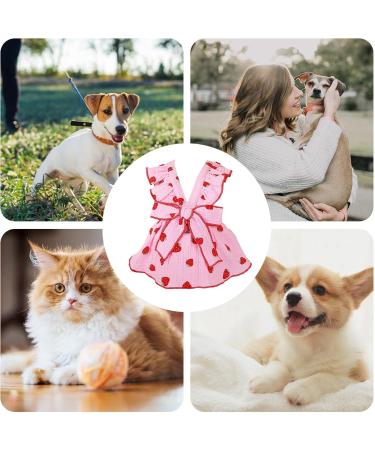 Shenrongtong Small Dog Dress - Cute Cotton Puppy Clothing for Girls | Sweet Pink Catwear Party Dress - Buy Online on GoSupps.com