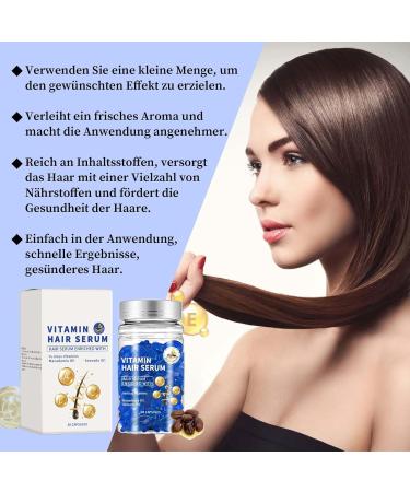Clawrex Hair vitamin serum 30 pieces hair oil hair care capsules hair oil capsule antifrizz hair breakage repair for all hair moisturizing hair oil hair vitamins blue - Buy Online on GoSupps.com
