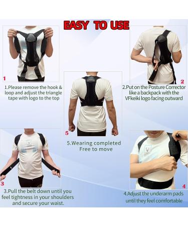 VFkeiki Posture Corrector 2023 | Adjustable Back Support Brace for Hunchback Correction, Posture Improvement, and Pain Relief - Buy Online on GoSupps.com