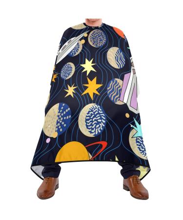 Waterproof Barber Cape -star pattern Cheetah Haircut Bib for Men Unisex Hair Cutting Cape(8rp1a)
