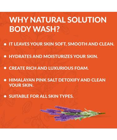 Natural Solution Moisturizing Shower Gel, Purifying & Nourishing with Organic Lavender Oil, for All Skin Types Himalayan Pink Salt Body Wash, 500 ml Each, Pack of 4 - Buy Online on GoSupps.com