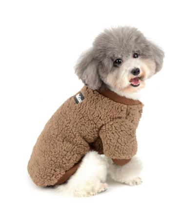 Zunea winter coat for small dogs fleece warm dog sweater sweater puppy winter jacket chihuahua cat clothing pets boys girl dog clothes brown xxl xxl (1 Pack) brown