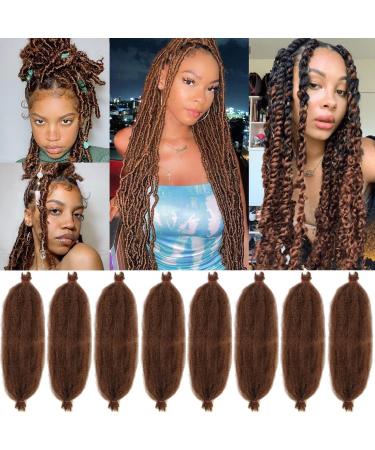 LEEVE 16 Inch Pre separated Springy Twist Hair for Afro Marley Locs 8 Packs Pre-Fluffed Popping Spring Twist Crochet Hair for Distressed Locs Afro Kinky Marley Braiding Hair Extensions /30 Inch (Pack of 8) 30#
