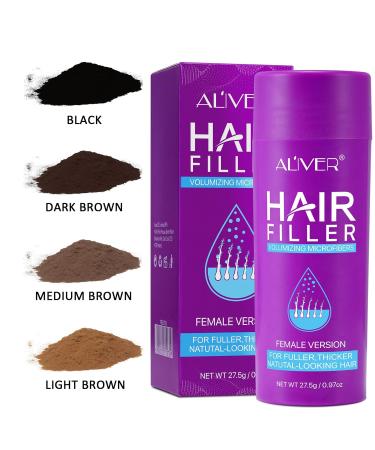 Professional Quality Hair Fibers for Women Dark Brown Keratin Powder for Instant Thicker Hair Hides Hair Loss in 15 Seconds with Applicator - Buy Online on GoSupps.com