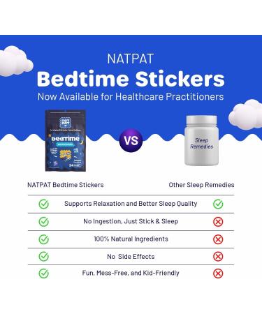 NATPAT Sleepy Patch Bed Time Stickers for Kids - Sleep Promoting Patch - Non-Toxic Solution for Better Sleep - Chemical & Drug Free Melatonin Free - Buzz Patch Natural Patch (24 Pack) - Buy Online on GoSupps.com
