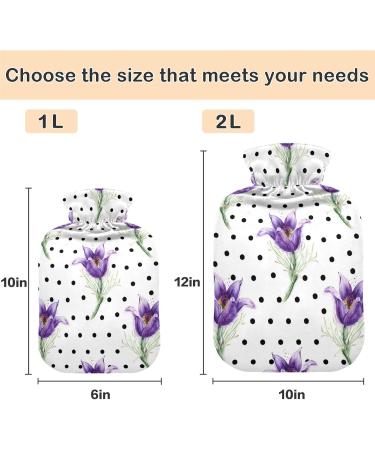 NAANLE Hot Water Bottle with Cover - Watercolor Flowers 2L | Pain Relief & Warmth for Back Hands & Neck - Hot & Cold Therapy - Buy Online on GoSupps.com