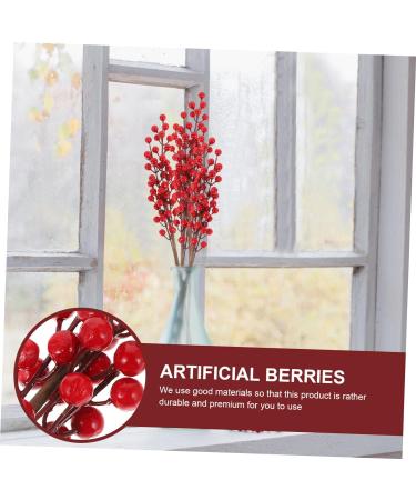 HOMSFOU 8 Pcs Christmas Red Fruit Christmas Wreath Stems Berries for Christmas Tree Photography Props Christmas Tree Berry Decoration Floral Red Berry Acacia Beans Foam High Simulation Redx2pcs 50X6cmx2pcs - Buy Online on GoSupps.com