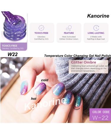 Kanorine Temperature Color Changing Gel Nail Polish 10mL UV LED Soak Off Kit - W22 - Buy Online on GoSupps.com