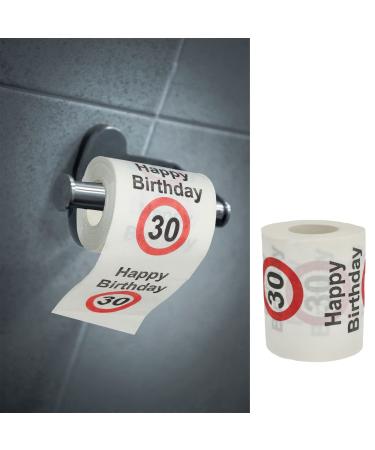 Toilet paper "Happy Birthday" 30th birthday 24 meters 2-ply 180gr/sqm toilet paper motif paper toilet paper (1 x toilet paper 30)