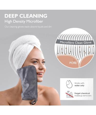 Kinhwa Washy Washing Gloves - Soft Microfiber Reusable & Washable - 3 Pack (15cm x 20cm) - Gray - Buy Online on GoSupps.com