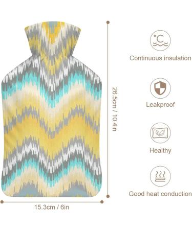 Striped Plush Hot Water Bottle with Cover - Hand Warmer for Adults & Children | 26.5x15.3cm - Ideal for Comfort & Warmth - Buy Online on GoSupps.com