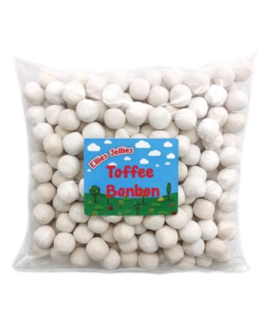 Ellies Jellies- Toffee Bonbons -1kg Bag-White Coloured-Mini Size