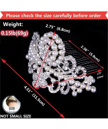 ROFIFY Audrey Hepburn Holly Golightly Pearls Crown Comb Tiara - Crystal Silver Plated Hairpiece Inspired by Breakfast at T's - Buy Online on GoSupps.com
