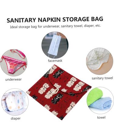 Healifty Womens Wallets Lucky Cat Storage Bag Ladies Purses Diaper Bag Organizer Womens Toiletry Bag s Coin Purse Napkin Bag Change Purse Wallet Travel Menstrual Pad Holder Storage Pouch Red 14X13CM - Buy Online on GoSupps.com