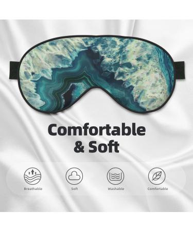Bright Aqua Blue Print Soft Eye Mask - Ideal Sleep Mask for Women & Men - Comfortable Travel Sleeping Eye Mask - Buy Online on GoSupps.com