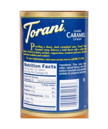 Torani Classic Caramel Syrup 750mL - Premium Flavoring for Coffee & Desserts - Buy Online on GoSupps.com