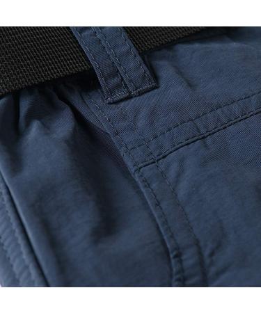 Men & Boys' Quick Dry Cargo Hiking Shorts - Blue | Elastic Waist | Outdoor Camping Fishing | 8-9 Years - Buy Online on GoSupps.com