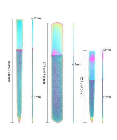 3 Pieces Diamond Nail File Set - Stainless Steel Dual-Sided Manicure Files for Home & Travel | Rainbow Color | Perfect for Men & Women - Buy Online on GoSupps.com
