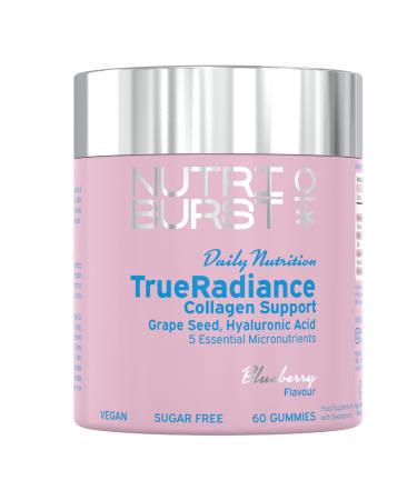 Nutriburst - TrueRadiance Collagen Support Gummies for Healthy Hair Skin & Nails - Biotin (100 g) Hyaluronic Acid (50mg) Vitamin A (400 g) + Vitamin C (80mg) - 60 Gummies 1 Month Supply 60 Count (Pack of 1) Trueradiance - Collagen Booster