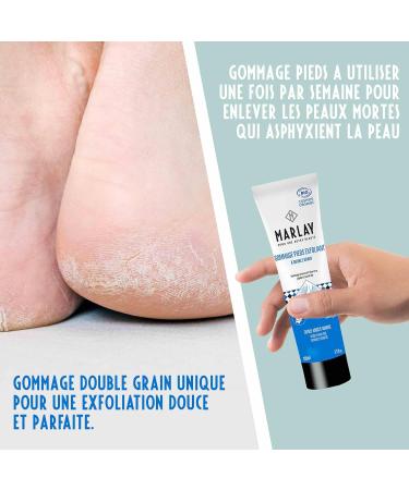 Marlay Cosmetics - Exfoliating Foot Scrub 100 ml - Foot Peeling - Organic Exfoliating Cream Foot Care - Aloe Vera Shea Butter Jojoba Oil - Dry Skin - Made in France - Yuka 100/100 - Buy Online on GoSupps.com