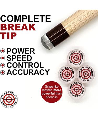 Bulletproof Break Tips - Polymer Break & Jump Tip | Professional Pool Cue Tips & Pool Stick Accessories | Billiards Accessories for Adults and Pool Players | Comes with Free Patch and Sticker! 13mm 1 - Buy Online on GoSupps.com