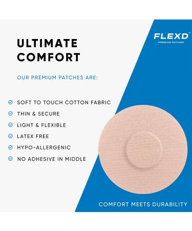 Flexd Freestyle Waterproof Sensor Covers for Libre 3 (30 Pcs) - CGM Adhesive Patches - Round Tan - Without Center Adhesive - Buy Online on GoSupps.com