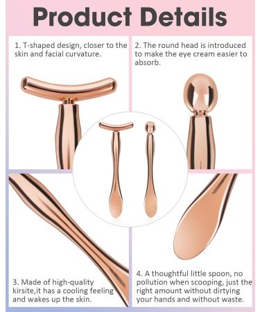 Metal Eye Cream Applicator Tool | Eye Roller for Puffiness & Wrinkles | Skincare Massager & Scraper Wand in Rose Gold - Perfect Gift for Women - Buy Online on GoSupps.com