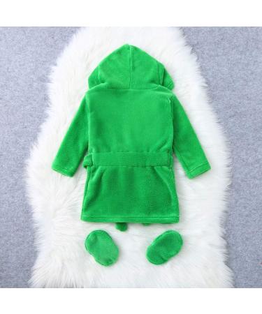 Soft Baby Bathrobe & Shoes Set | Terry Hooded Shower Coat for 0-6 Months | Comfortable Fleece Swimming Robe for Boys & Girls - Green - Buy Online on GoSupps.com
