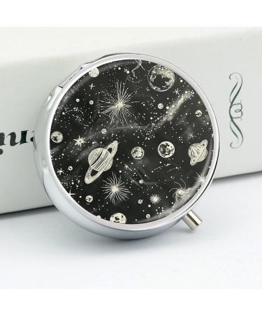  Portable 3 Compartment Pill Box - Travel-Friendly Medicine Organizer with Stars in The Night Design - Perfect for Purse & Pocket  - Buy Online on GoSupps.com
