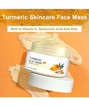 Turmeric Dark Spot Masks Acne Treatment Hyperpigmentation Treatment Contain Turmeric Vitamin C and Kaolin Clay Deep Cleansing and Reduce Acne Dark Spots Face Masks Skincare. - Buy Online on GoSupps.com