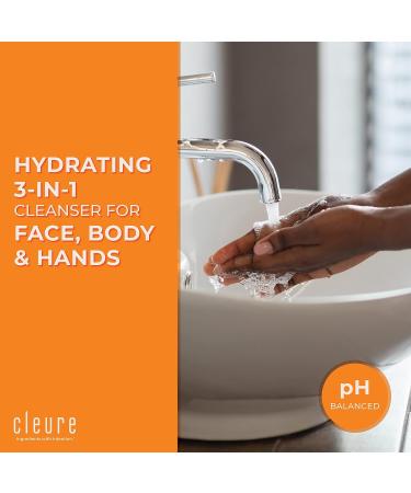Cleure Fragrance-Free Sensitive Skin Face and Body Wash - Paraben, Sulfate, Gluten-Free - pH Balanced (12 oz) | Gentle Cleanser - Buy Online on GoSupps.com