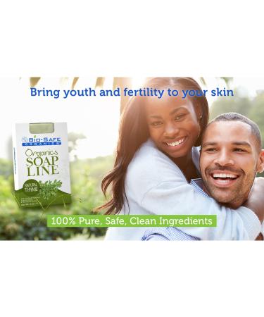 Natural Thyme Organic Soap Bar | Exfoliating Plant-Extract Body & Shampoo Soap | Handmade Moisturizing Aromatherapy | GMO-Free SLS-Free | USA Made - 4 oz by Bio-Safe Organics - Buy Online on GoSupps.com