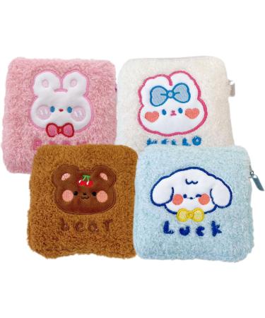 Healifty 16 Pcs Napkin Storage Bag Organizer | Multi-Function Cute Handbag Tampons Coin Purse | Plush Menstrual Pad Period Bag - Buy Online on GoSupps.com