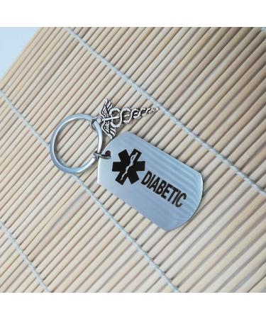 Oubaka Diabetic Keychain - Medical Alert Jewelry for Diabetes - Emergency Health Symbol Gift for Men, Women, Girls, Boys - Buy Online on GoSupps.com