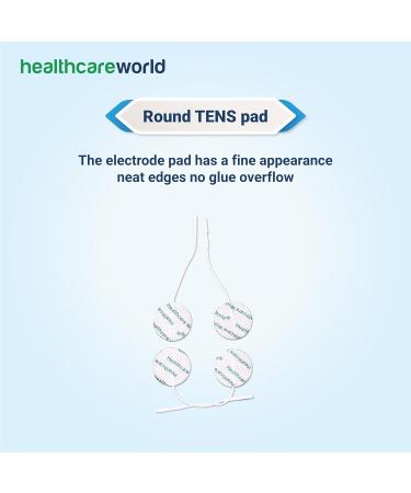 Healthcare World Tens Electrode Pads - 20 Round Self-Adhesive Electrodes for Targeted Pain Relief | Compatible with Neurotrac & Flexi-Level Devices - International Shipping Available - Buy Online on GoSupps.com