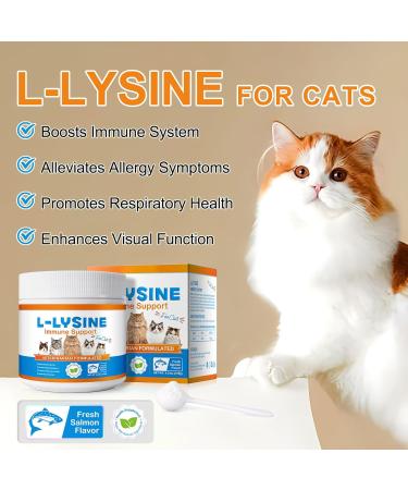 laraspi Lysine for Cats Cat Supplement for Sneezing and Runny Nose Cat Immune Support Eye Function Fresh Salmon Flavor 4.23oz - Buy Online on GoSupps.com
