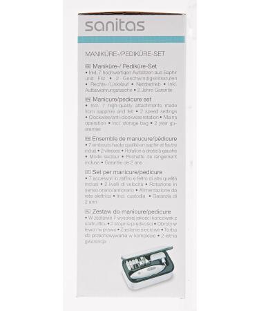 Sanitas SMA 35 Electric Manicure/Pedicure Set - 7 Nail Care Attachments - White/Silver | International Shipping Available - Buy Online on GoSupps.com