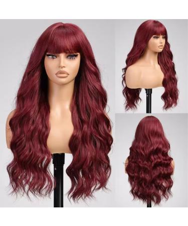 Emmor red wig with pony curly synthetic women's wig long heat-resistant wig for everyday use natural and convenient red-A